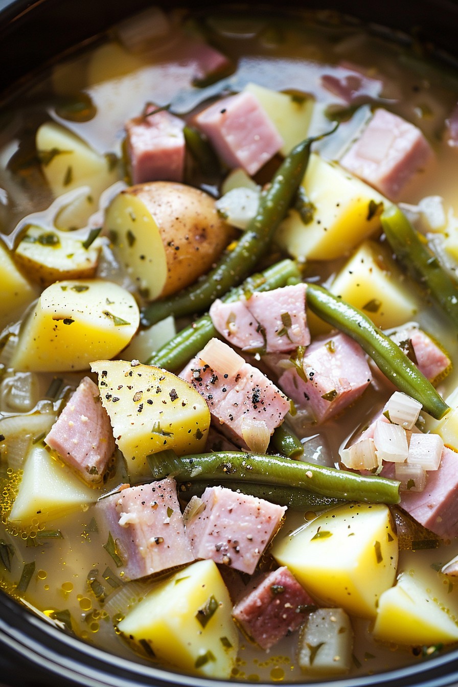 Ham Green Bean Potato Crock Pot Recipe