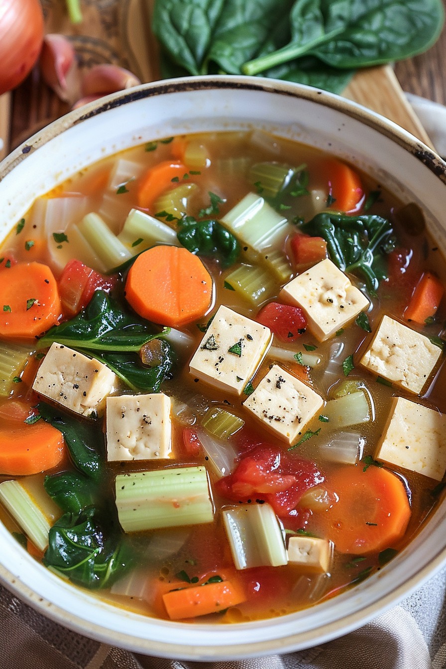 Vegetable Soup With Tofu Recipe